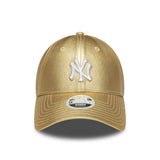 Šiltovka New York Yankees, kovový odznáčik, New Era, 9FORTY, pre ženy, zlatá