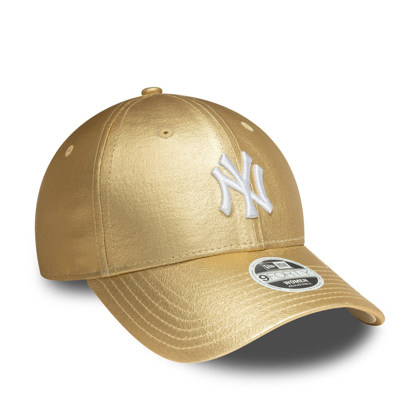 Šiltovka New York Yankees, kovový odznáčik, New Era, 9FORTY, pre ženy, zlatá