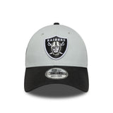 šiltovka Las Vegas Raiders, dvojfarebný pin, New Era, 9FORTY, bočná nášivka, čierno-biela