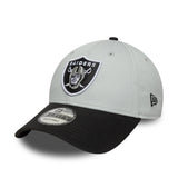 šiltovka Las Vegas Raiders, dvojfarebný pin, New Era, 9FORTY, bočná nášivka, čierno-biela