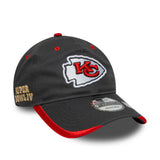 Šiltovka Kansas City Chiefs, tímový odznak, New Era, 9TWENTY, jednobarevná, šedá