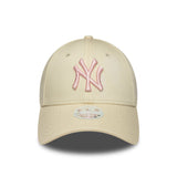 Čiapka New York Yankees, dámska, New Era, 9FORTY, biela