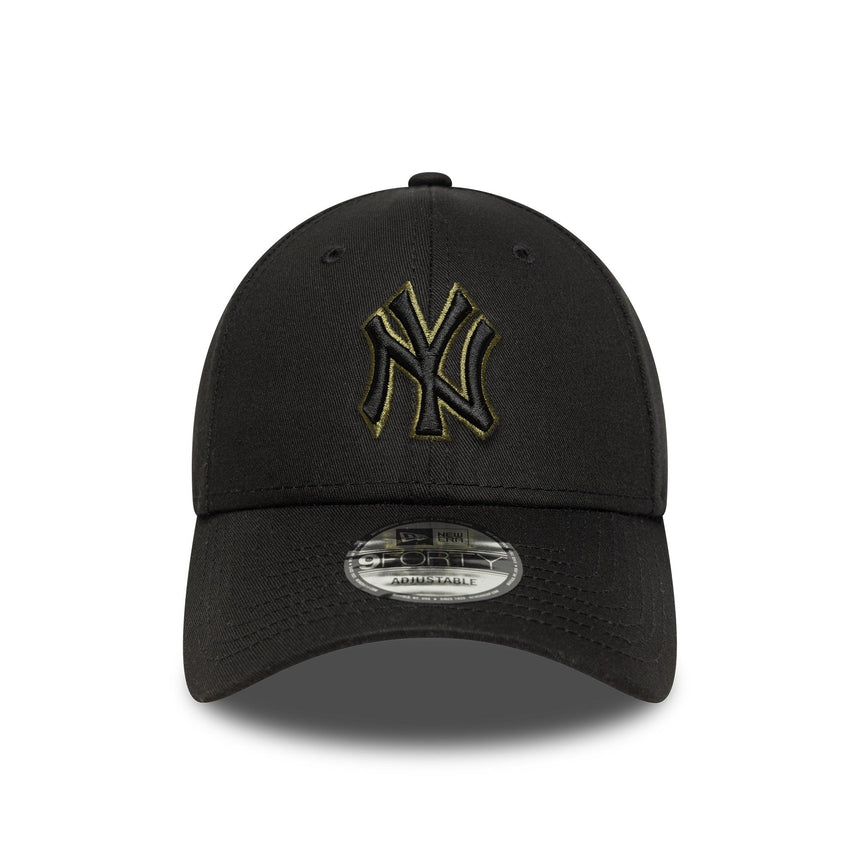 New York Yankees čiapka, TEAM OUTLINE, New Era, 9FORTY, obrys, čierna