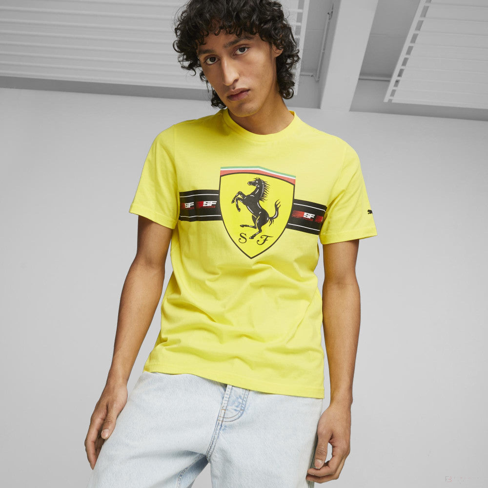 Ferrari t-shirt, Big shield, heritage, yellow