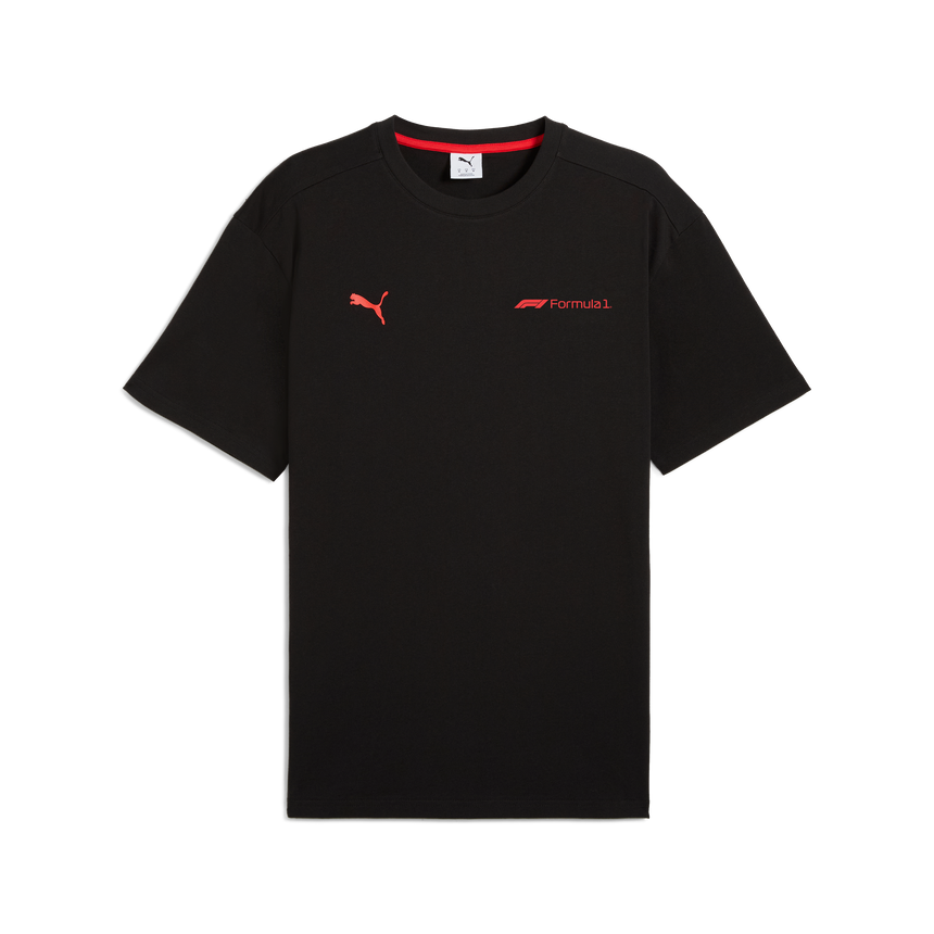 F1 grafické tričko, Puma, Essetial+, voľný strih, čierne 🔥
