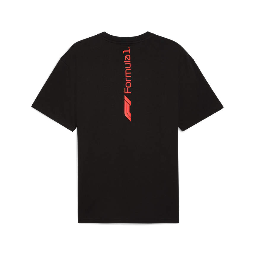 F1 grafické tričko, Puma, Essetial+, voľný strih, čierne 🔥