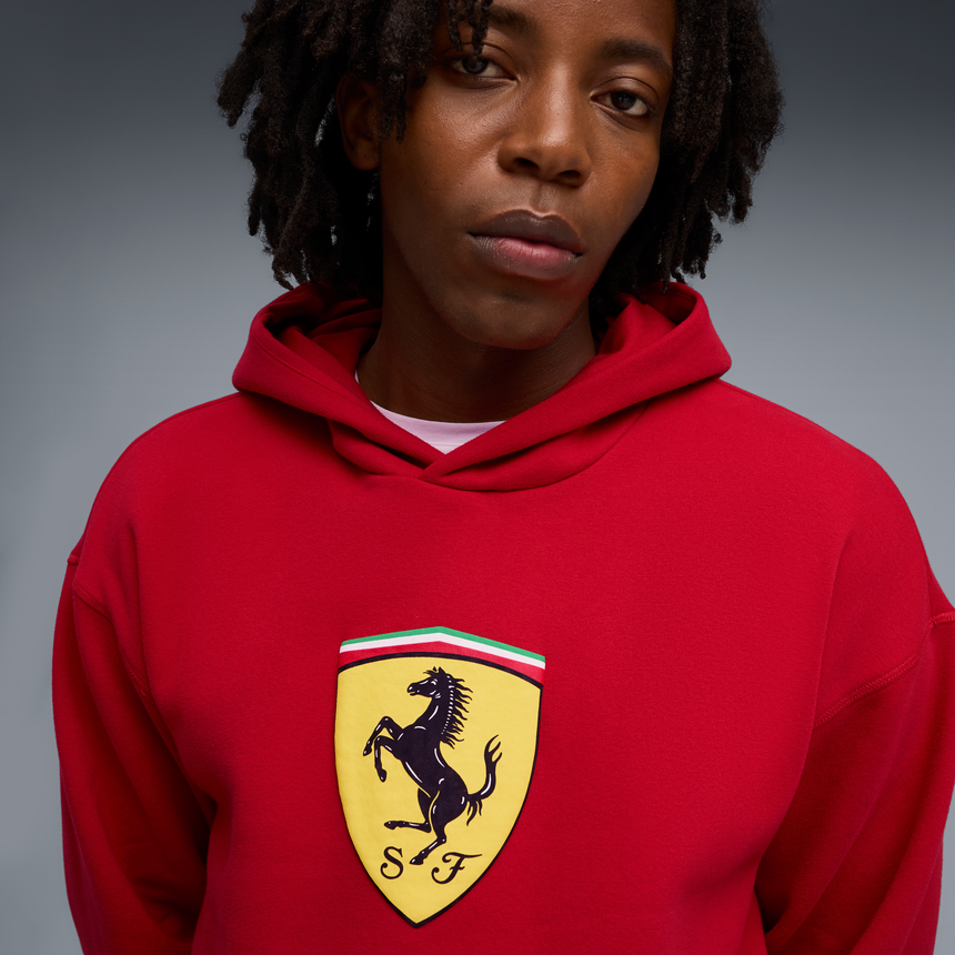 Ferrari mikina s kapucňou, Puma, športové oblečenie, štítové logo, červená 🔥