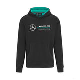 Sveter Mercedes s kapucňou, logo tímu, čierny, 2022 - FansBRANDS®