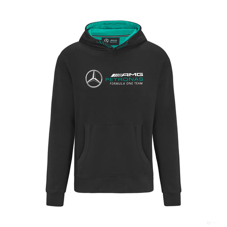 Sveter Mercedes s kapucňou, logo tímu, čierny, 2022 - FansBRANDS®