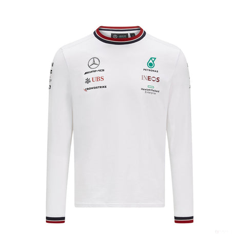 Tričko Mercedes s dlhým rukávom, tím s dlhým rukávom, biele, 2021 - FansBRANDS®