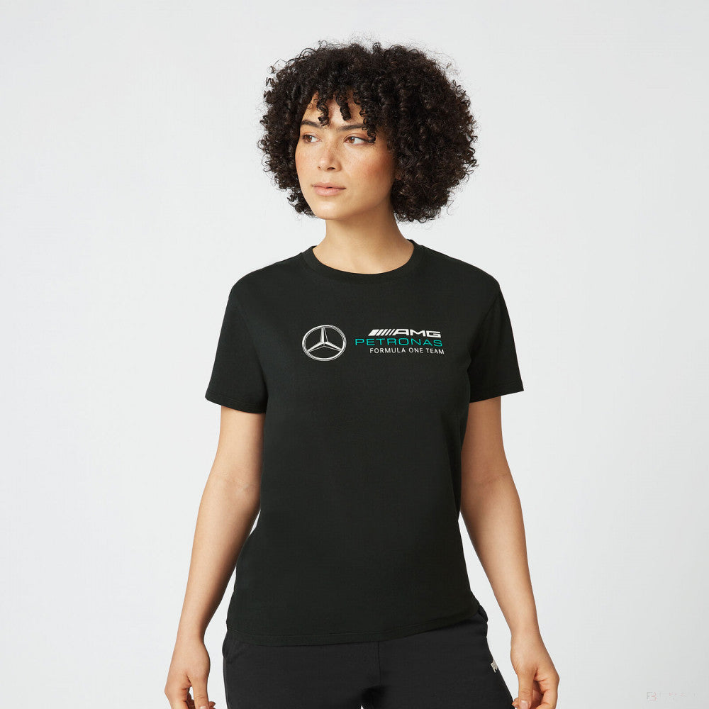 Dámske tričko Mercedes, veľké logo, čierne, 2022