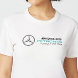 Dámske tričko Mercedes, veľké logo, biele, 2022 - FansBRANDS®