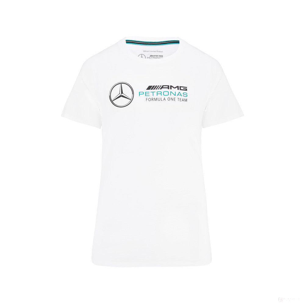 Dámske tričko Mercedes, veľké logo, biele, 2022 - FansBRANDS®