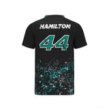 Tričko Mercedes Lewis Hamilton, LEWIS #44, čierne, 2022