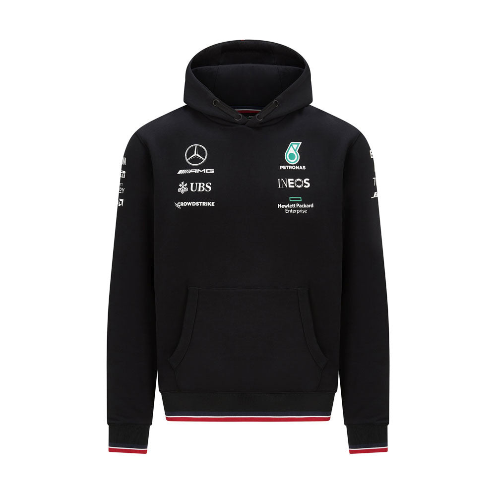 Mikina s kapucňou Mercedes, tímová, čierna, 2021
