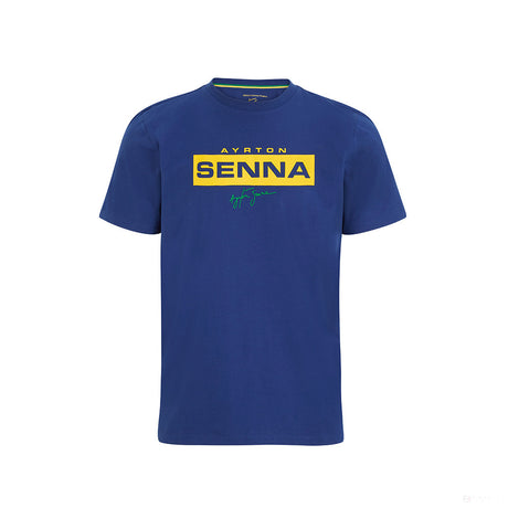Tričko Ayrton Senna, Logo, Modré, 2021 - FansBRANDS®