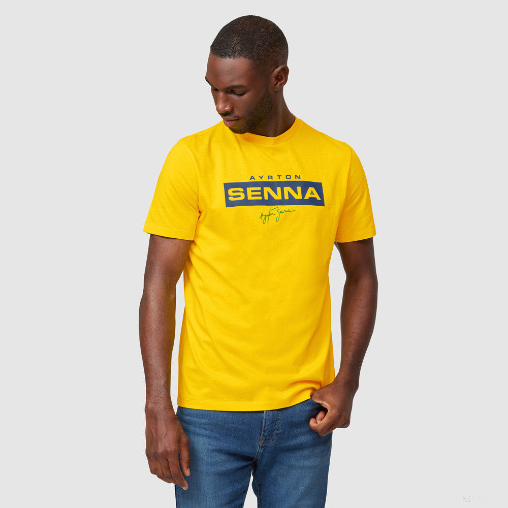 Tričko Ayrton Senna, Logo, žlté, 2021 - FansBRANDS®