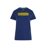 Dámske tričko Ayrton Senna, logo, modré, 2021 - FansBRANDS®