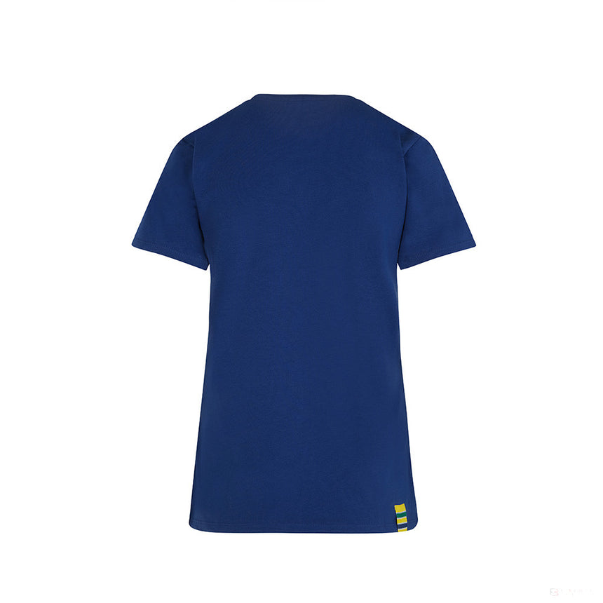 Dámske tričko Ayrton Senna, logo, modré, 2021 - FansBRANDS®