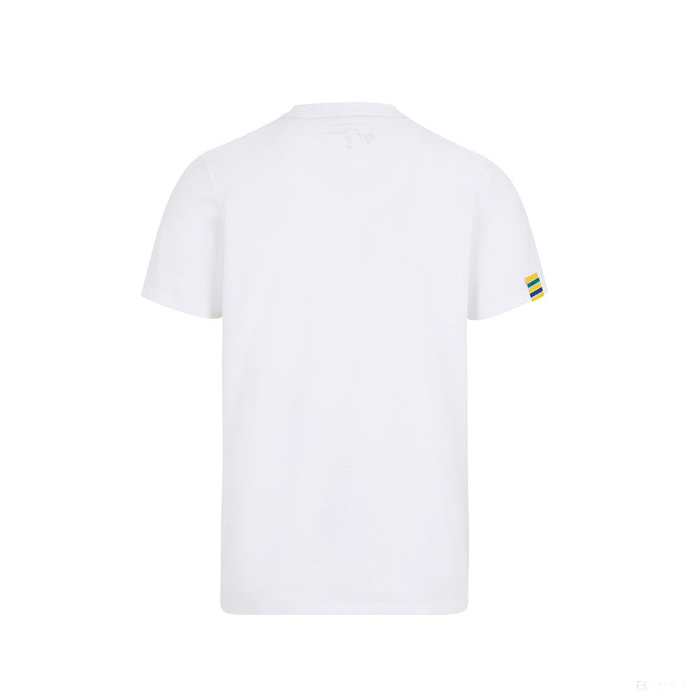 Tričko Ayrton Senna, Stripe Graphic, biele, 2021 - FansBRANDS®