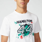 Tričko Mercedes Lewis Hamilton, LEWIS #44, biele, 2022
