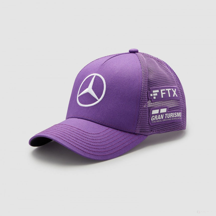 Bejzbalová čiapka Mercedes, Lewis Hamilton Trucker, pre dospelých, fialová, 2022 - FansBRANDS®