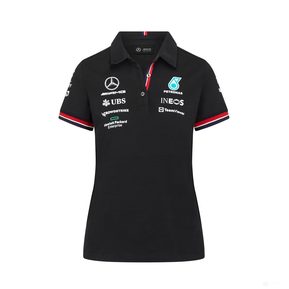 Mercedes Dámske Polo, Team, Čierna, 2022 - FansBRANDS®