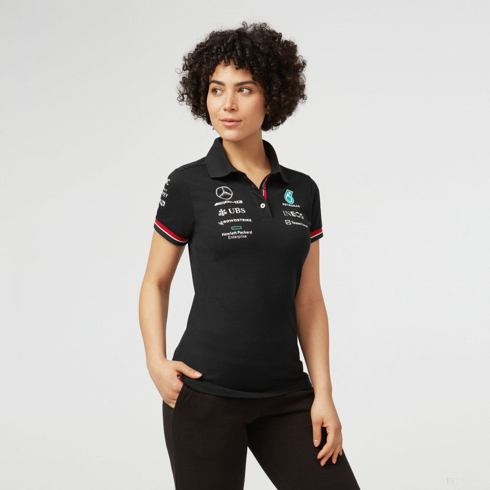 Mercedes Dámske Polo, Team, Čierna, 2022 - FansBRANDS®