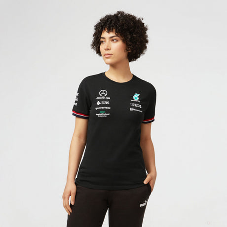 Dámske tričko Mercedes, tímové, čierne, 2022 - FansBRANDS®
