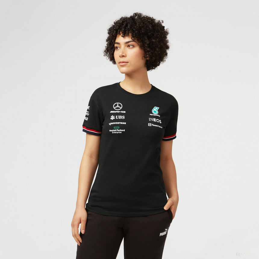 Dámske tričko Mercedes, tímové, čierne, 2022 - FansBRANDS®