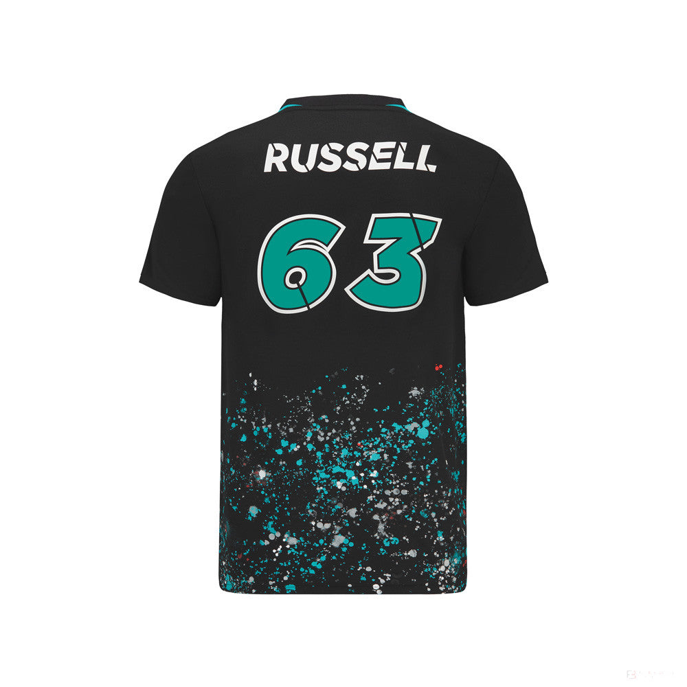 Tričko Mercedes George Russell, GEORGE #63, čierne, 2022 - FansBRANDS®