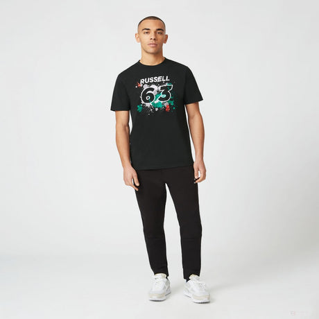 Tričko Mercedes George Russell, GEORGE #63, čierne, 2022 - FansBRANDS®