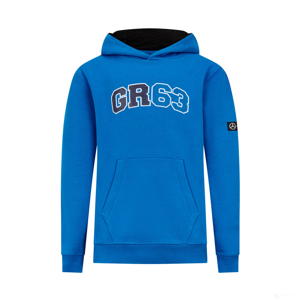 Mercedes sweatshirt, hooded, George Russell, blue - FansBRANDS®
