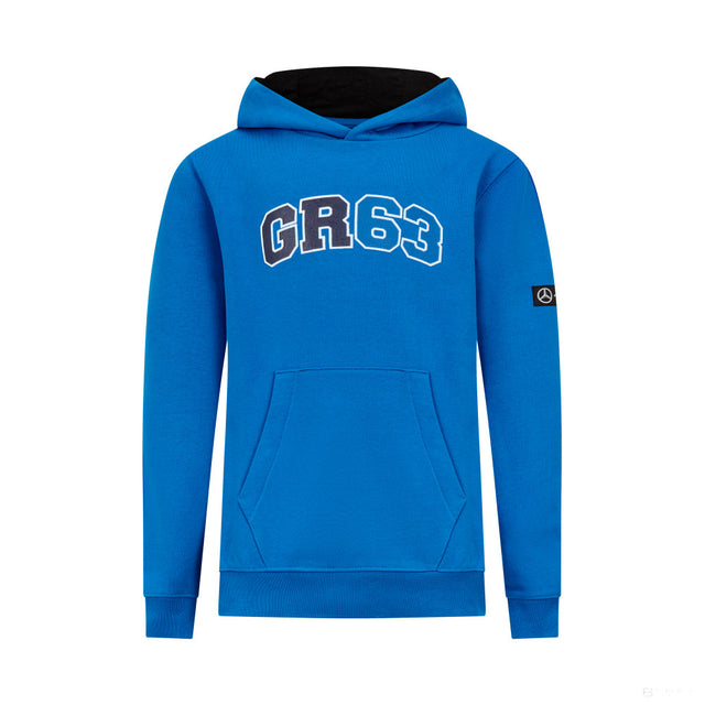 Mercedes sweatshirt, hooded, George Russell, blue - FansBRANDS®