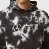 Mercedes sweatshirt, hooded, tie dye, grey - FansBRANDS®