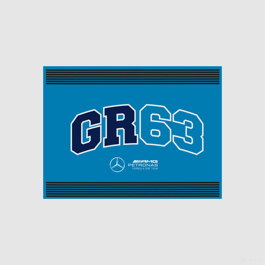 Mercedes flag,  90x120cm, George Russell, blue, without pole - FansBRANDS®