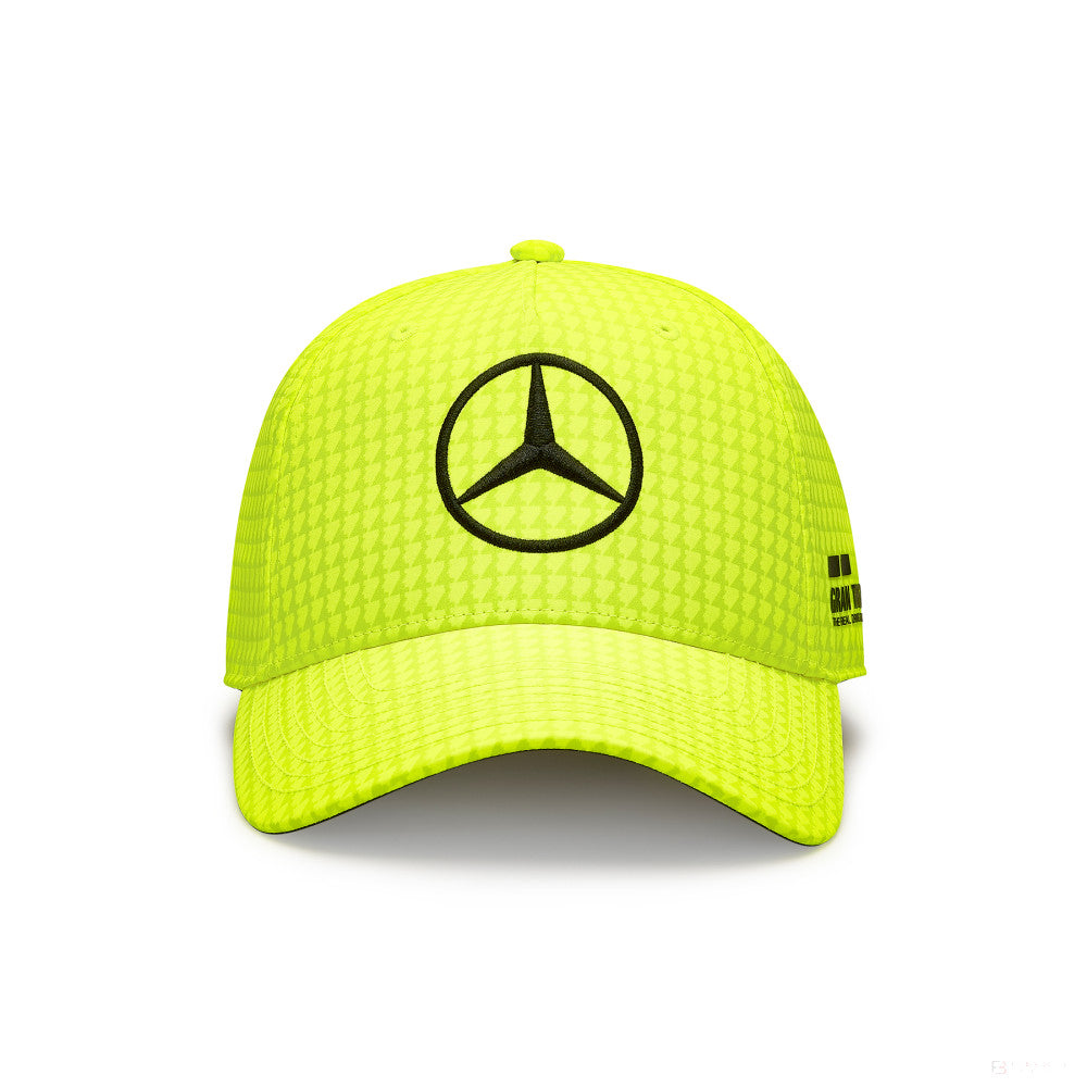 Mercedes baseball cap, Lewis Hamilton, neon yellow, 2023