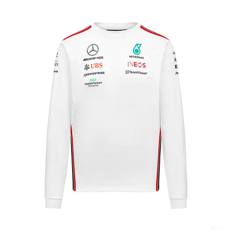 Mercedes long sleeve t-shirt, team, driver, white, 2023 - FansBRANDS®