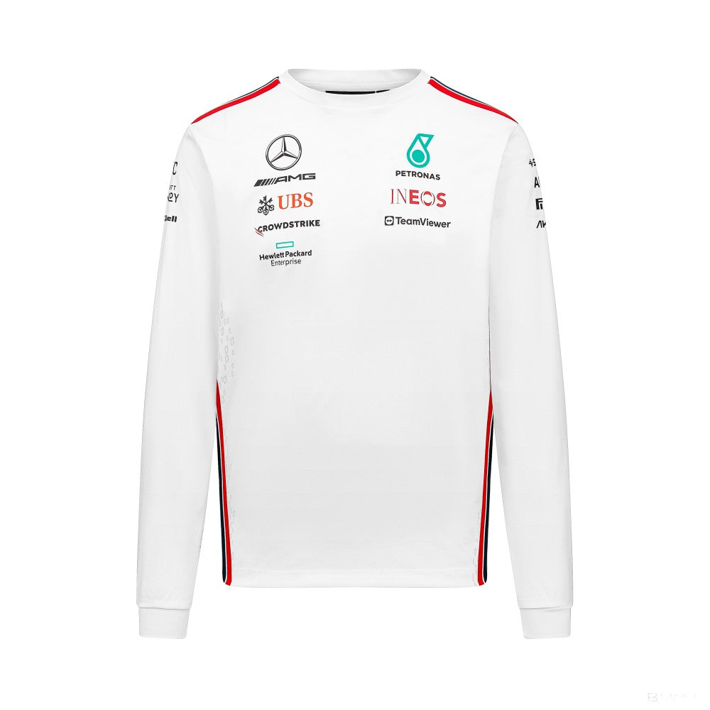 Mercedes long sleeve t-shirt, team, driver, white, 2023