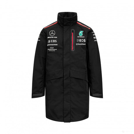 Mercedes rain jacket, team, black, 2023 - FansBRANDS®
