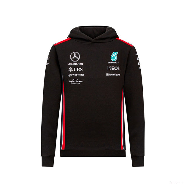 Mercedes sweatshirt, hooded, team, kids, black, 2023 - FansBRANDS®