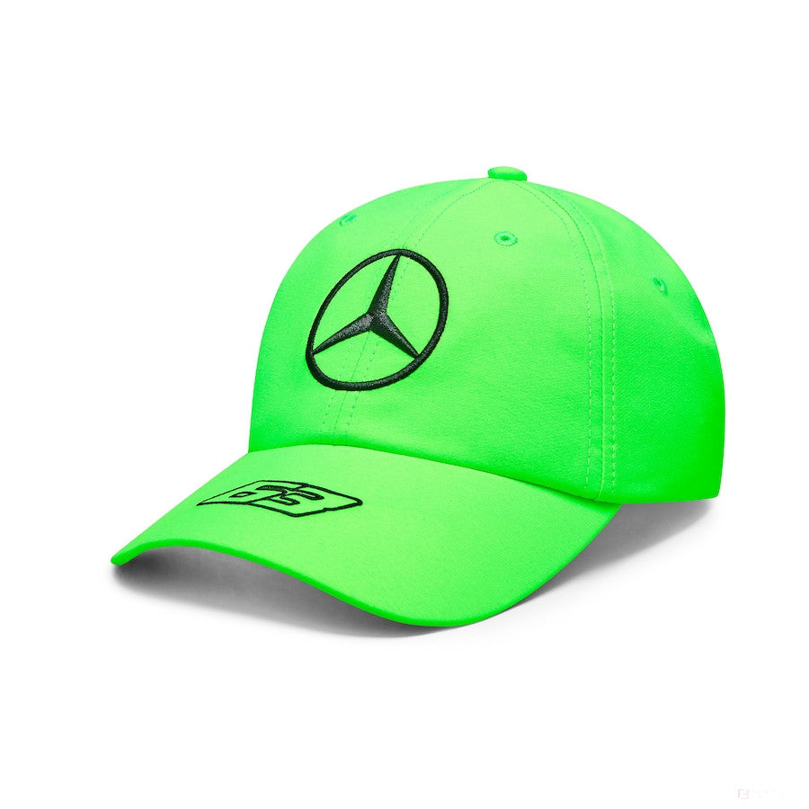 Mercedes baseball cap, George Russell, kids, neon green, 2023
