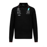 Mercedes long slevee polo, knitted, team, black, 2023