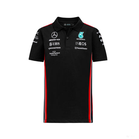 Mercedes polo, team, kids, black, 2023 - FansBRANDS®