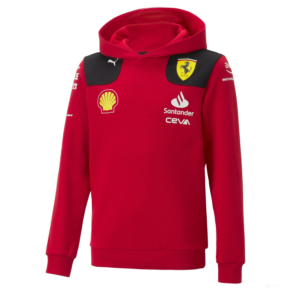 Ferrari mikina s kapucňou, Puma, tím, detský, červená, 2023