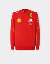 Ferrari sveter, Puma, tímové, okrúhlym výstrihom, červená, 2024