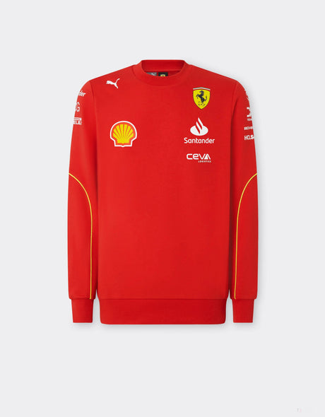 Ferrari sveter, Puma, tímové, okrúhlym výstrihom, červená, 2024 - FansBRANDS®