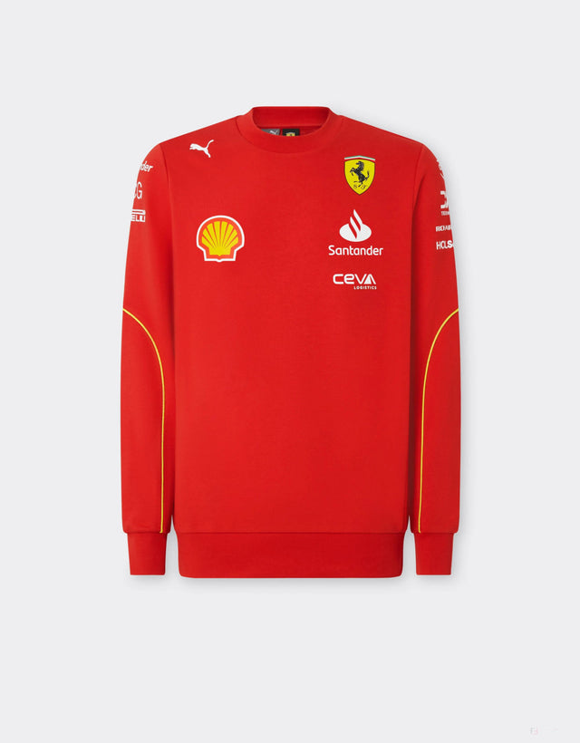 Ferrari sveter, Puma, tímové, okrúhlym výstrihom, červená, 2024 - FansBRANDS®
