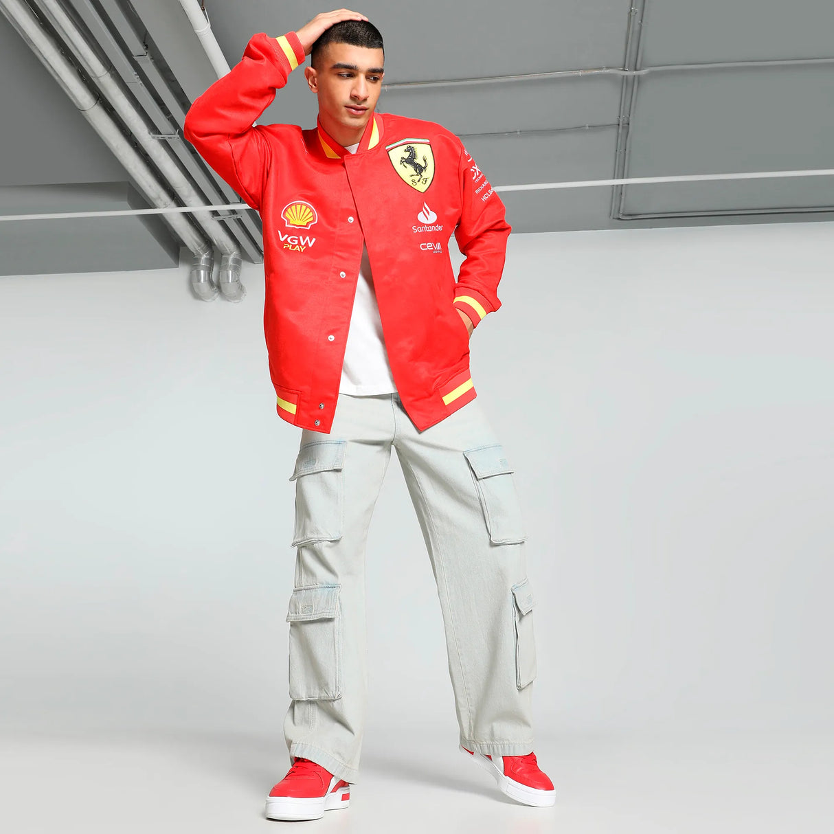 Ferrari bunda, Puma, tímové, Varsity, červená, 2024