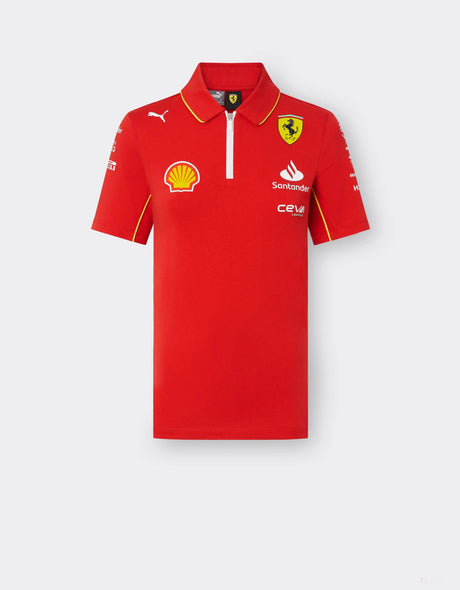 Ferrari tričko s golierom, Puma, tímové, dámske, červená, 2024 - FansBRANDS®